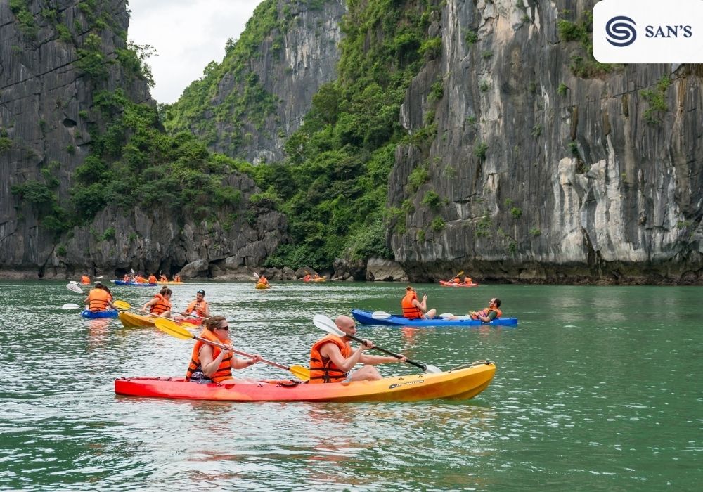 Kayaking is a must-try activity in Halong Bay, yet in December